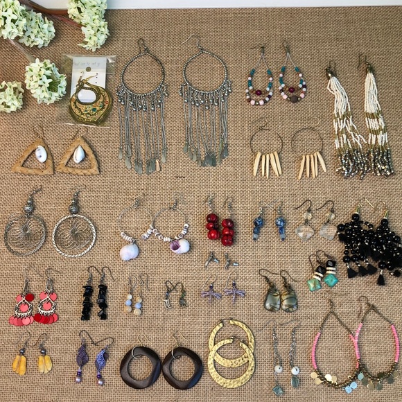 Fashion Jewelry Jewelry - 26 Pair Boho Earring Bundle Lot Not-So-Mystery Box